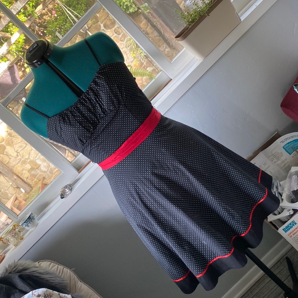 Vintage Polka Dot Pinup Style Swing Dress